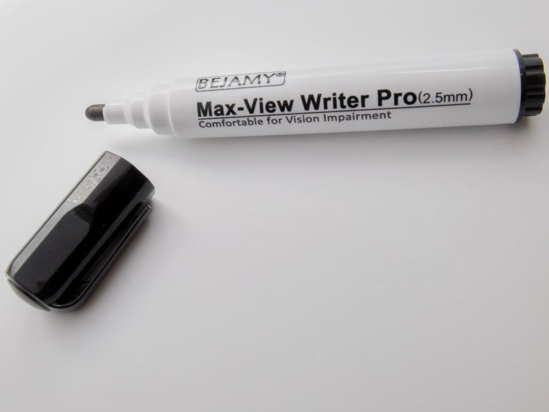 Bejamy (Bullet Tip-2.5mm, PACK of 15, Black Water-Based ink) Max-View Writer Pro Bold Writing Pen, Low Vision Assistive Writing Tool for Visual Impairment,Odorless,Non-Toxic,No Oil,Alcohol Free - Image 3